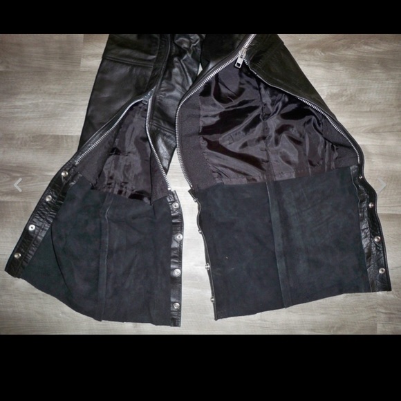 Womens Silver Leather Motorcycle Chaps Pants XXXS - Picture 5 of 8